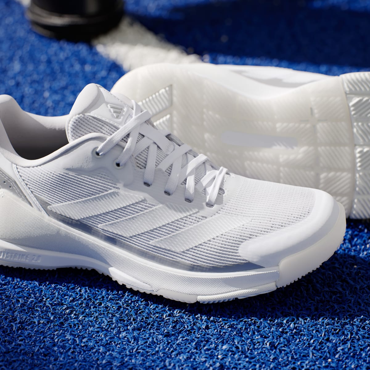 Adidas Women's Crazyquick Lightstrike Padel Shoes - Cloud White / Cloud White / Zero Metalic - Image 11