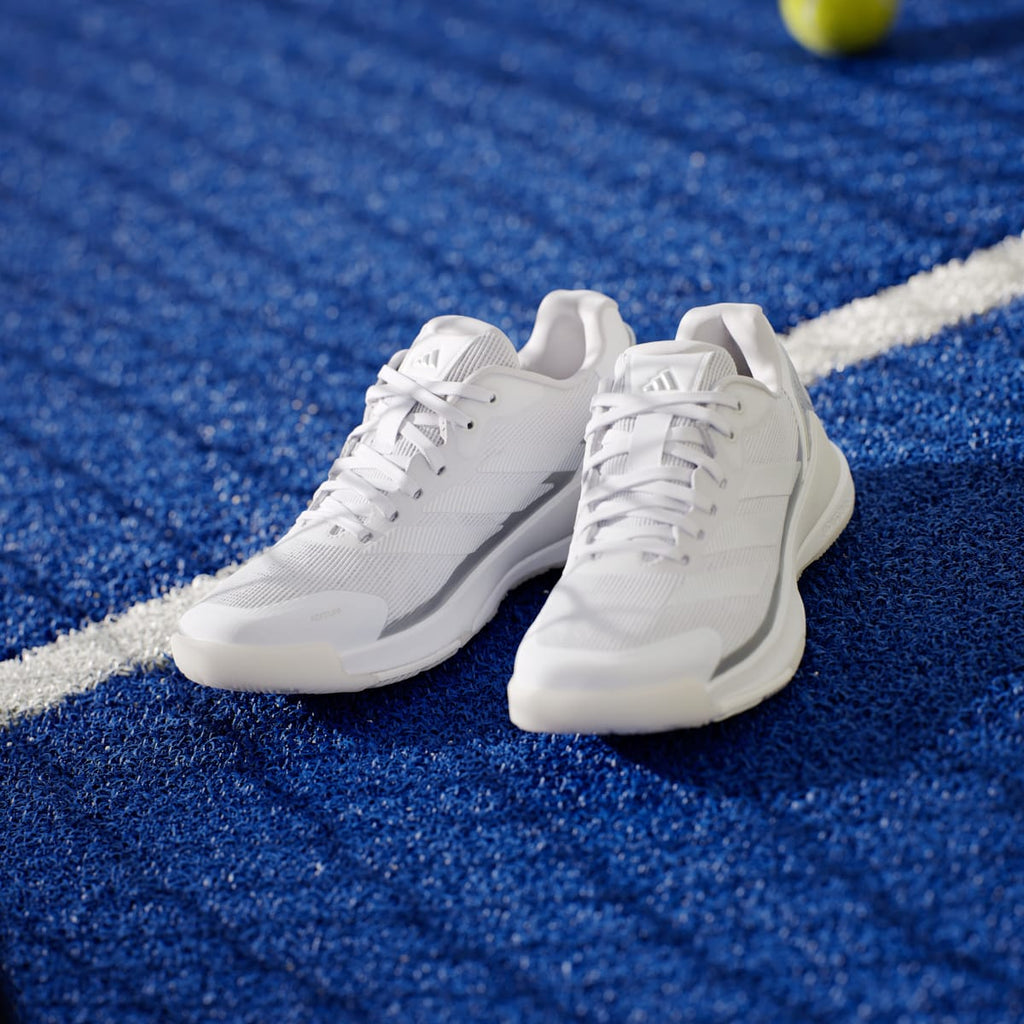 Adidas Women's Crazyquick Lightstrike Padel Shoes - Cloud White / Cloud White / Zero Metalic - Image 5