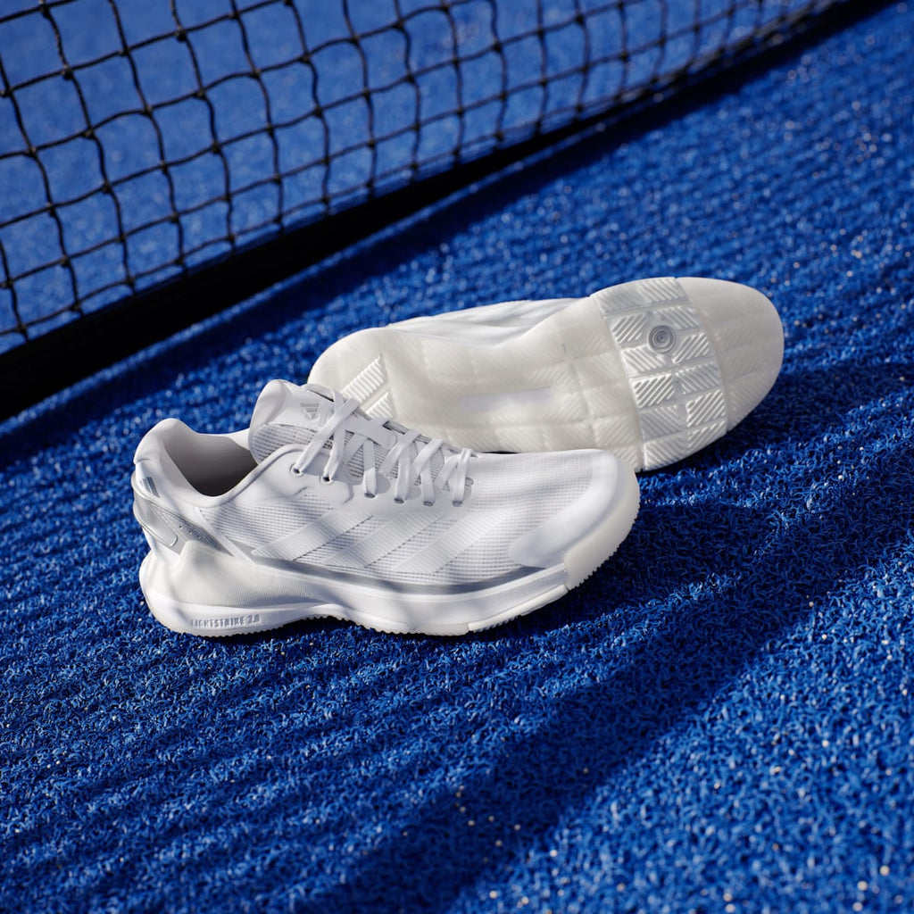 Adidas Women's Crazyquick Lightstrike Padel Shoes - Cloud White / Cloud White / Zero Metalic - Image 8