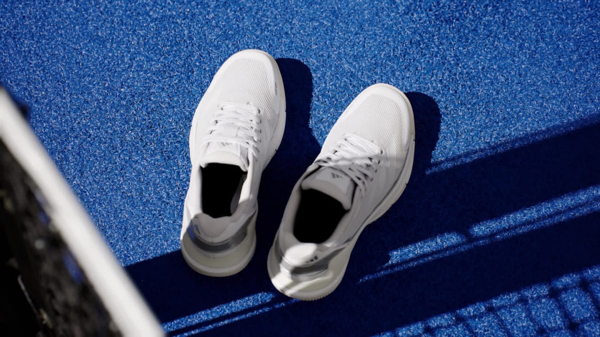 Adidas Women's Crazyquick Lightstrike Padel Shoes - Cloud White / Cloud White / Zero Metalic - Image 2