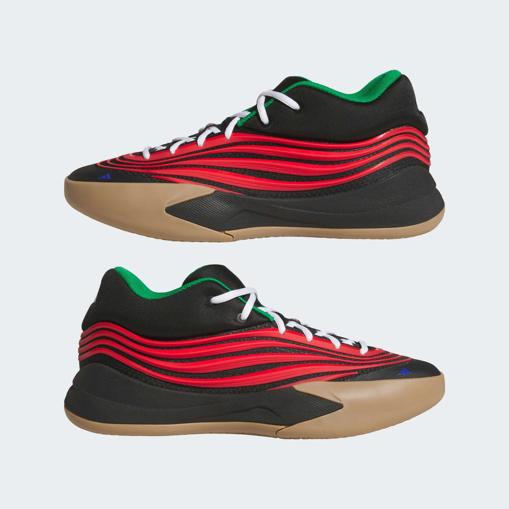Adidas Men's DAME X Shoes - Core Black / Pure Ruby / Gum - Image 7