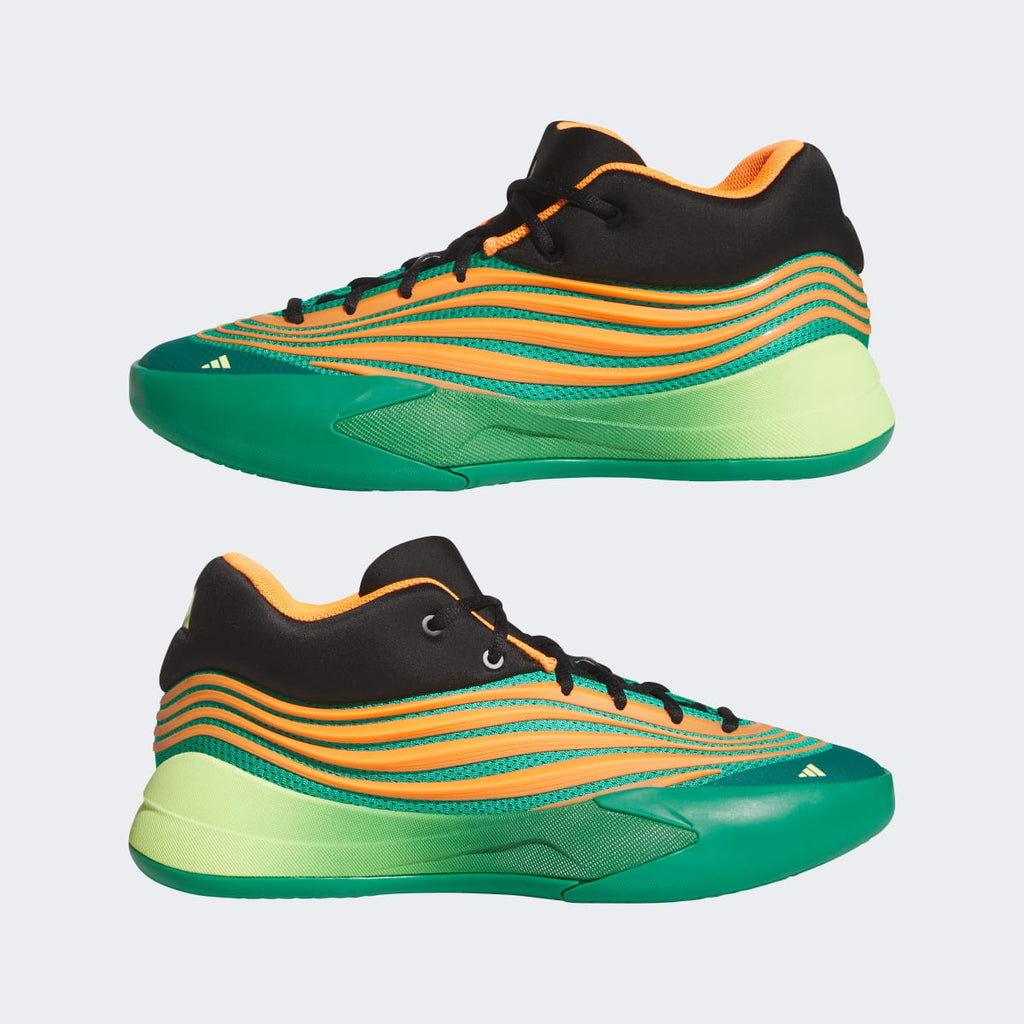 Adidas Men's DAME X Shoes - Court Green / Lucid Orange / Frozen Lemon - Image 7