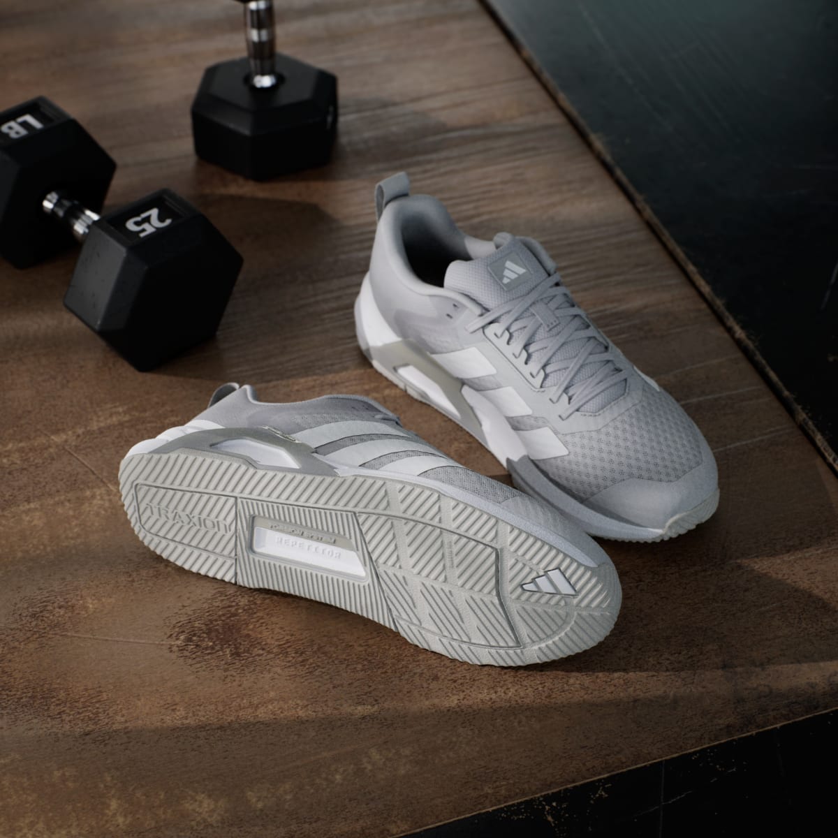 Adidas Men's Dropset Control Training Shoes - Grey Two / Cloud White / Cloud White - Image 4