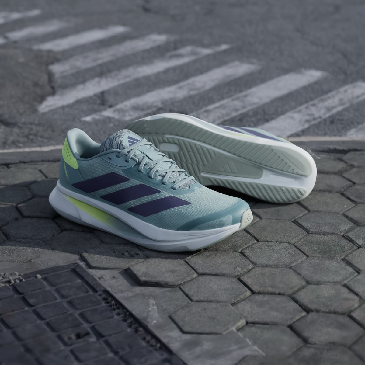 Adidas Men's Duramo SL 2 Running Shoes - Wonder Sage / Preloved Violet / Hi-Res Yellow - Image 8