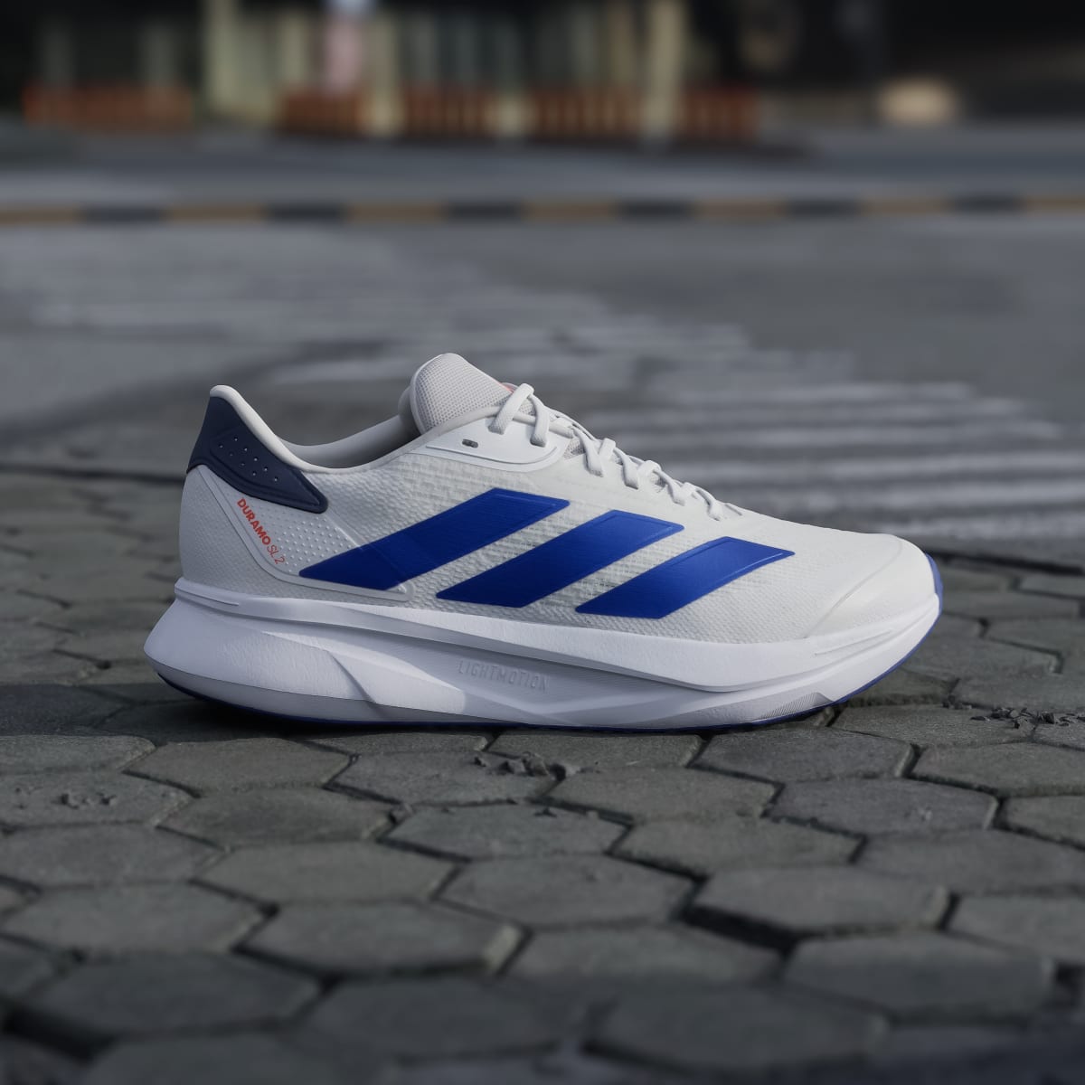 Adidas Men's Duramo SL 2 Running Shoes - Cloud White / Lucid Blue / Dark Blue - Image 3