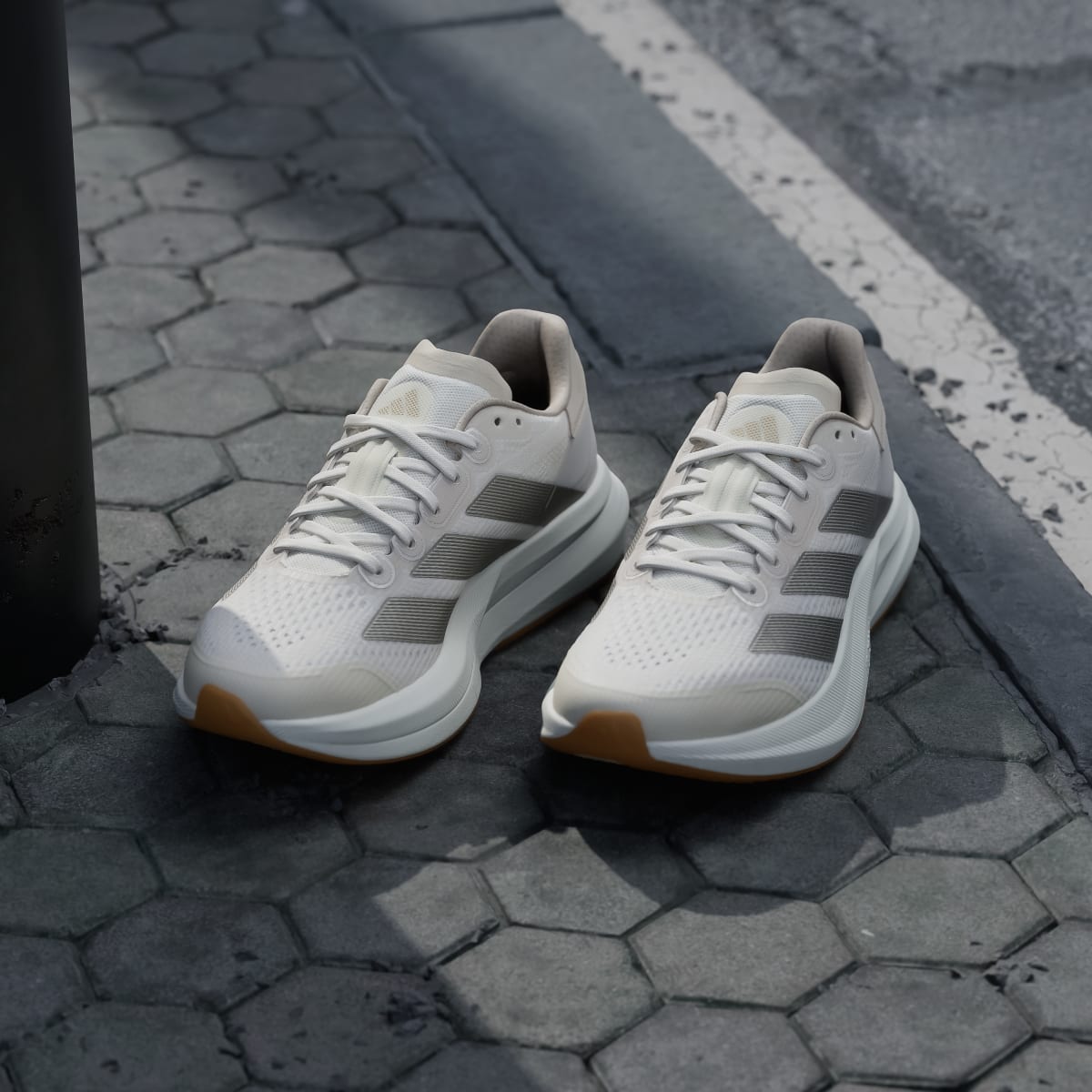 Adidas Women's Duramo Speed 2 Running Shoes - Chalk White / Cyber Metallic / Crystal Linen - Image 4