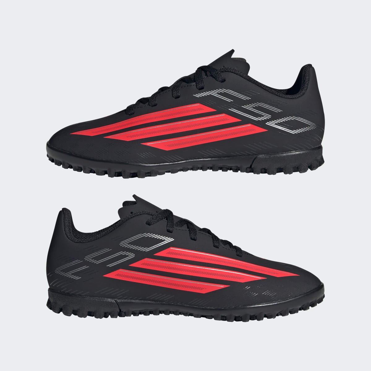 Adidas Kids' F50 CLUB Turf Soccer Shoes Kids - Core Black / Lucid Red / Core Black - Image 8