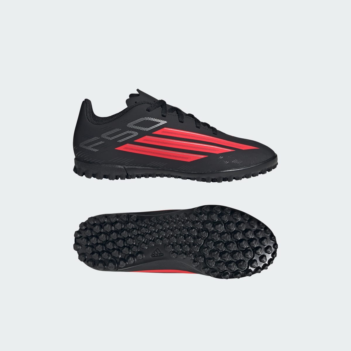Adidas Kids' F50 CLUB Turf Soccer Shoes Kids - Core Black / Lucid Red / Core Black - Image 1