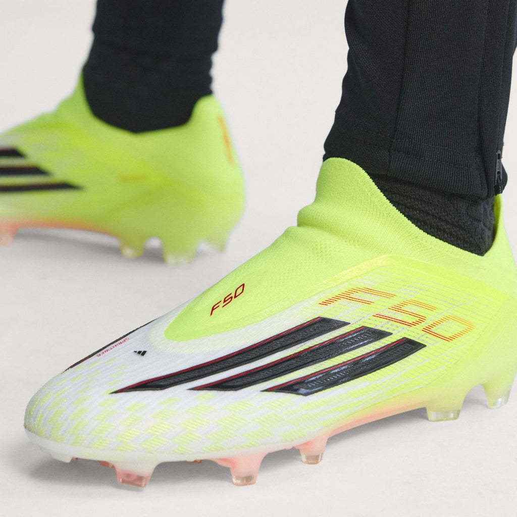 Adidas Women's F50 ELITE Laceless Firm Ground Soccer Cleats - Team Solar Yellow 2 / Core Black / Lucid Red - Image 6