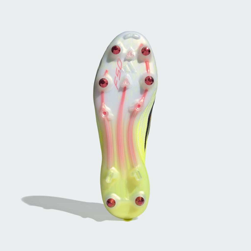 Adidas Men's F50 ELITE Soft Ground Soccer Cleats - Team Solar Yellow 2 / Core Black / Lucid Red - Image 4