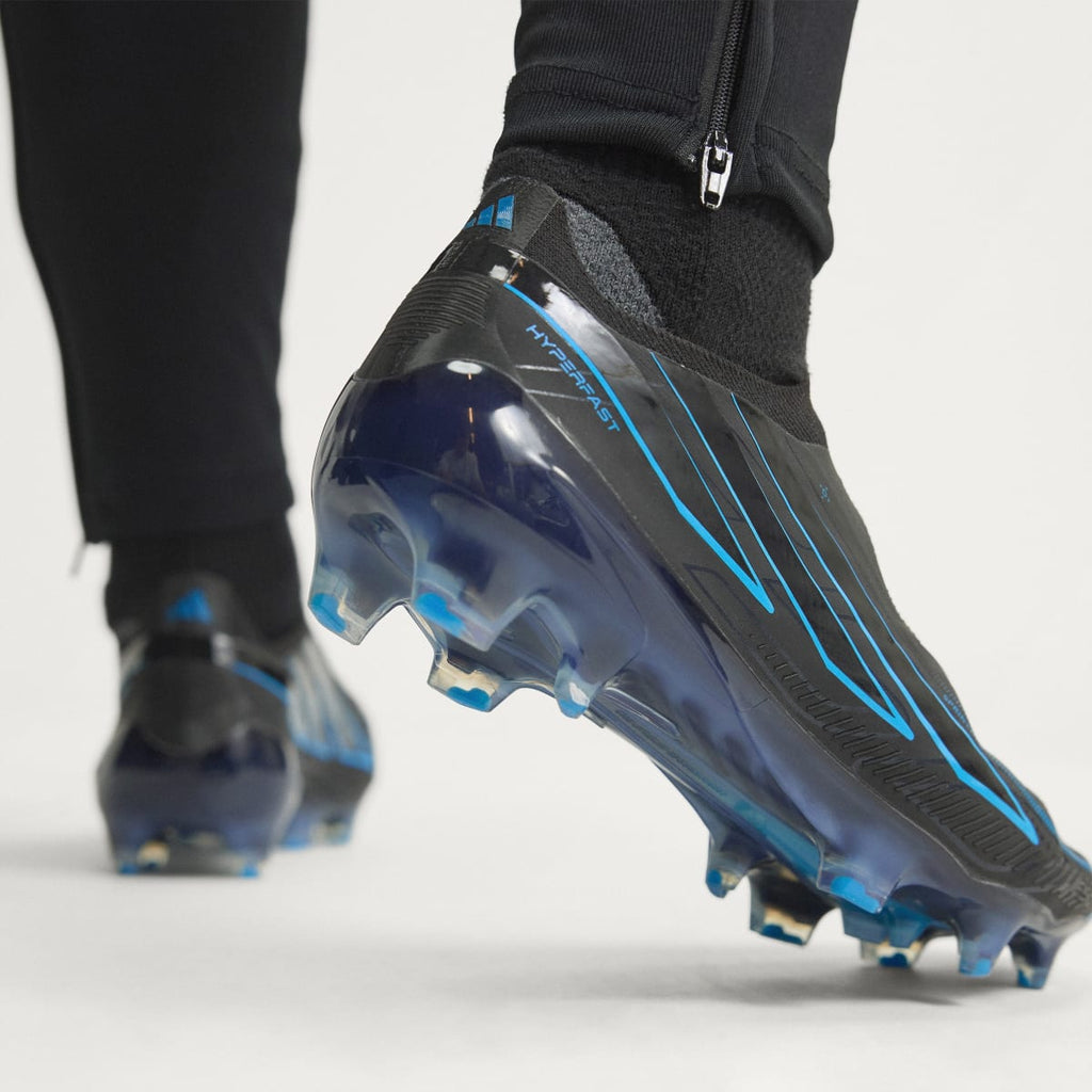 Adidas Women's F50 HYPERFAST ELITE Laceless Firm Ground Cleats - Core Black / Core Black / Lucid Ray Blue - Image 5