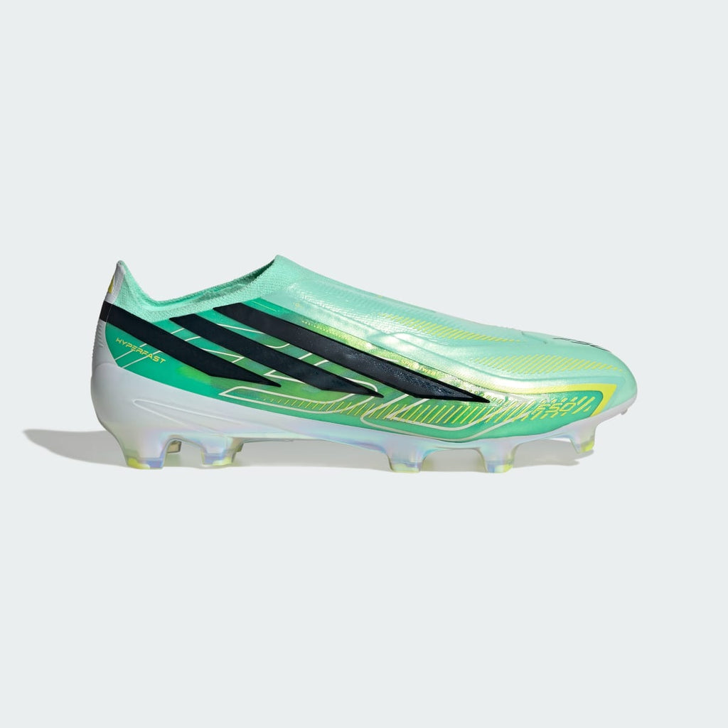 Adidas Men's F50 HYPERFAST ELITE Laceless Firm Ground Cleats - Pulse Mint / Core Black / Solar Lemon - Image 2