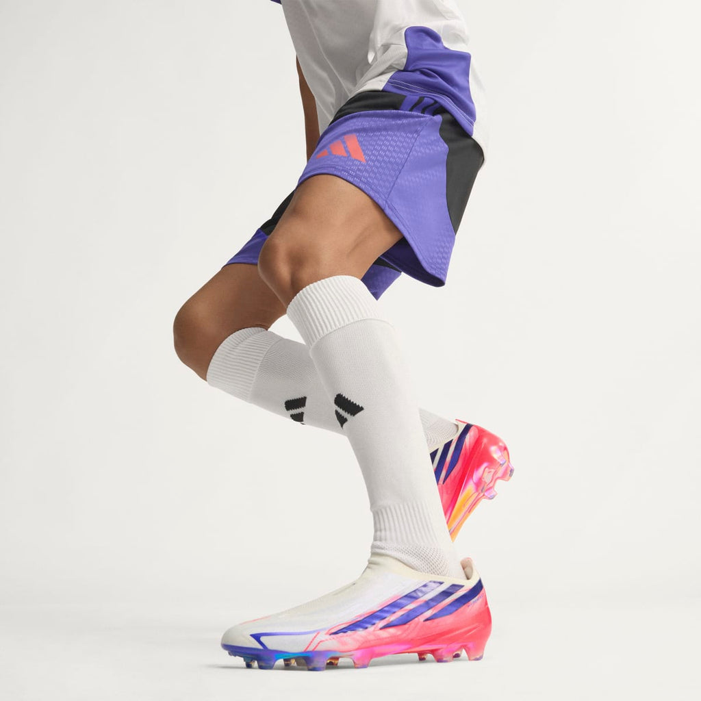 Adidas Women's F50 HYPERFAST ELITE Laceless Firm Ground Cleats - Cloud White / Solar Purple / Solar Turbo - Image 2