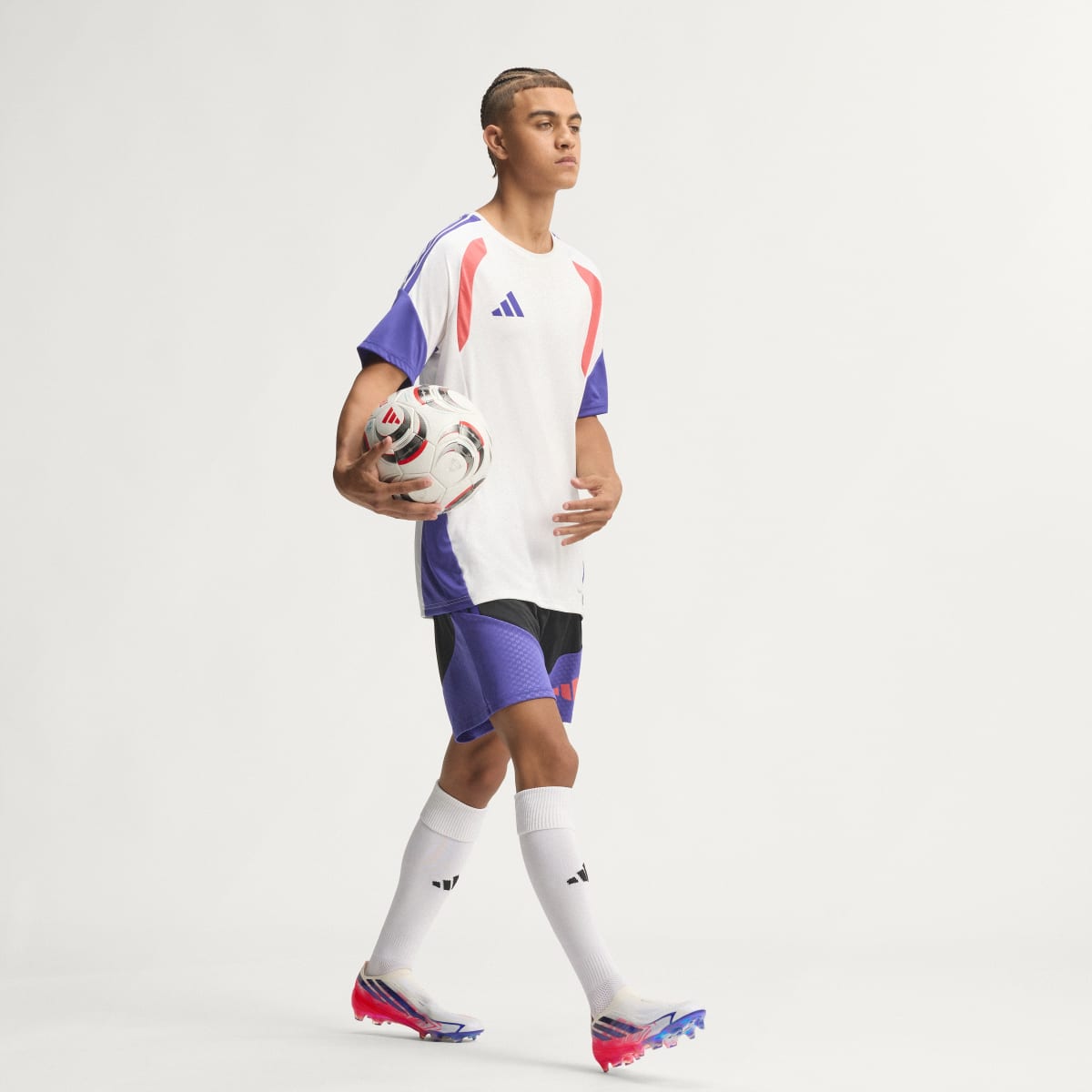 Adidas Women's F50 HYPERFAST ELITE Laceless Firm Ground Cleats - Cloud White / Solar Purple / Solar Turbo - Image 5