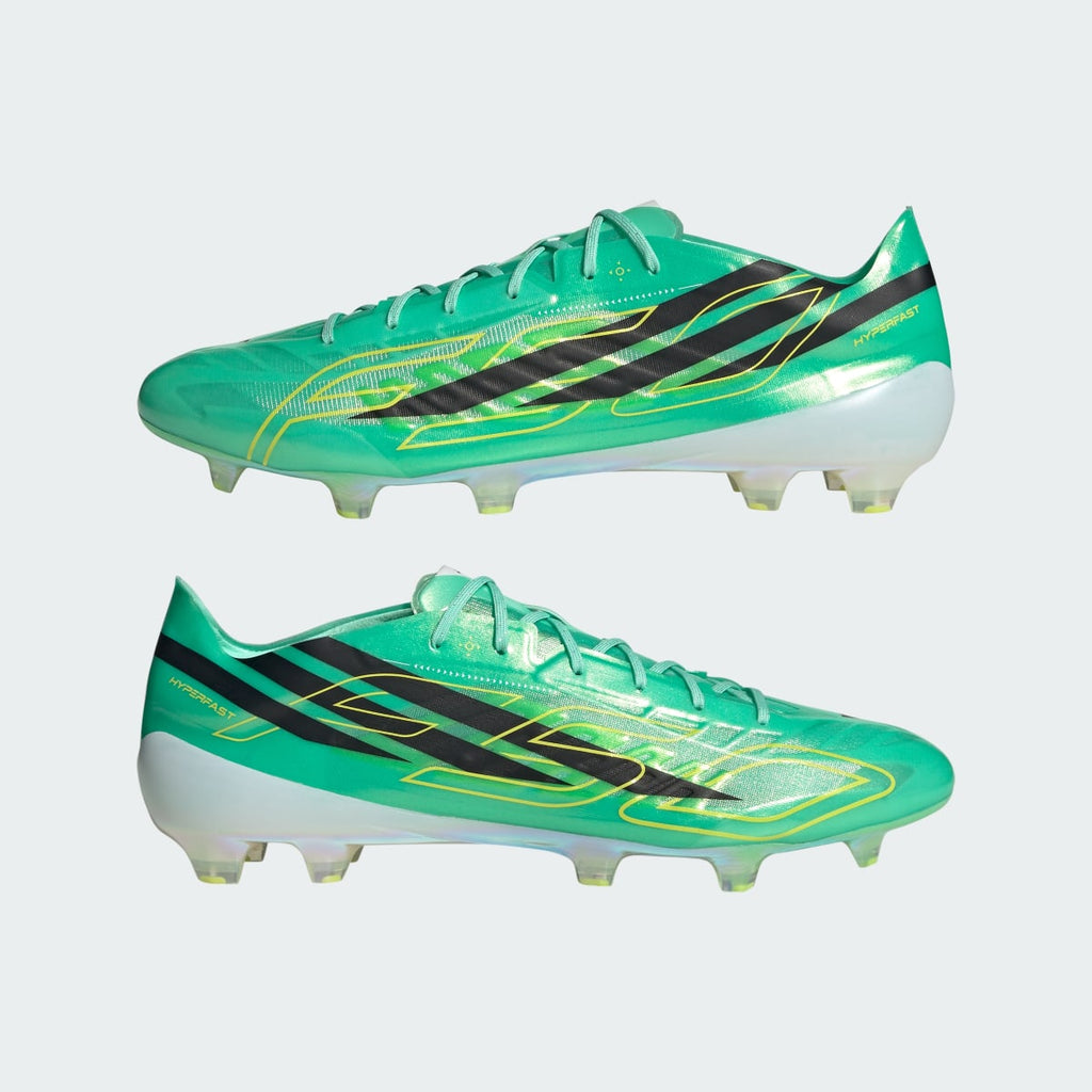 Adidas Women's F50 HYPERFAST EVO Firm Ground Soccer Cleats - Pulse Mint / Core Black / Solar Lemon - Image 8