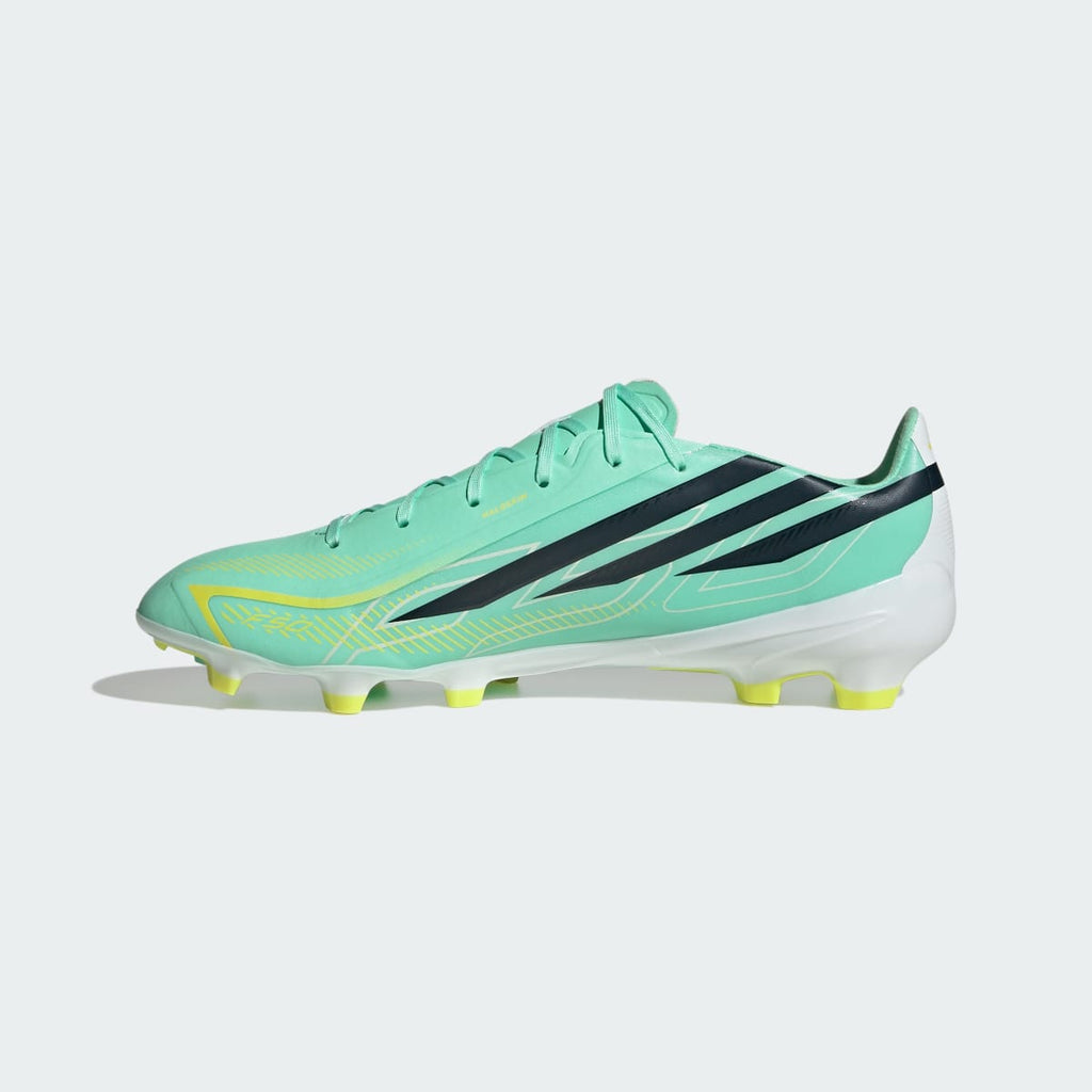 Adidas Men's F50 HYPERFAST LEAGUE Firm Ground Soccer Cleats - Pulse Mint / Night Navy / Solar Lemon - Image 7