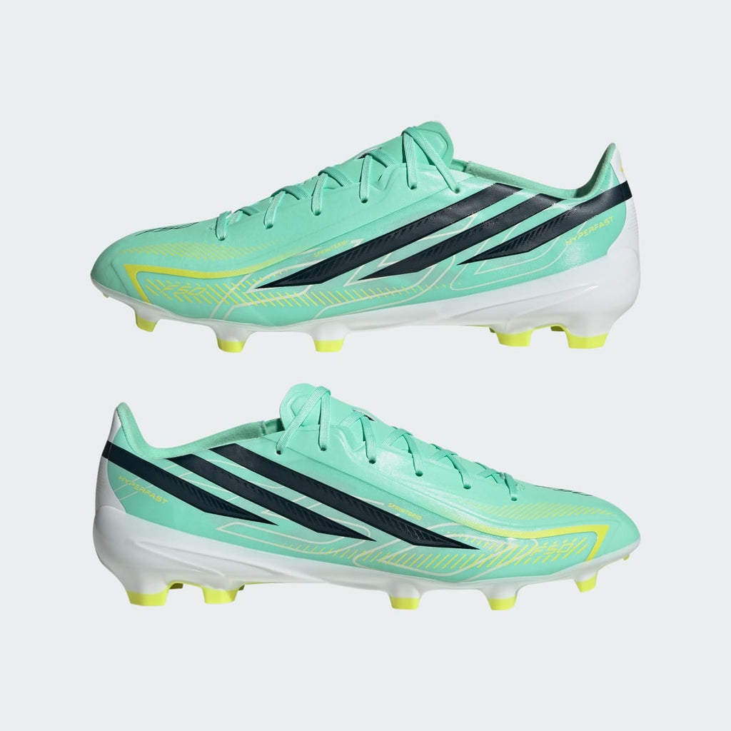 Adidas Men's F50 HYPERFAST LEAGUE Firm Ground Soccer Cleats - Pulse Mint / Night Navy / Solar Lemon - Image 8