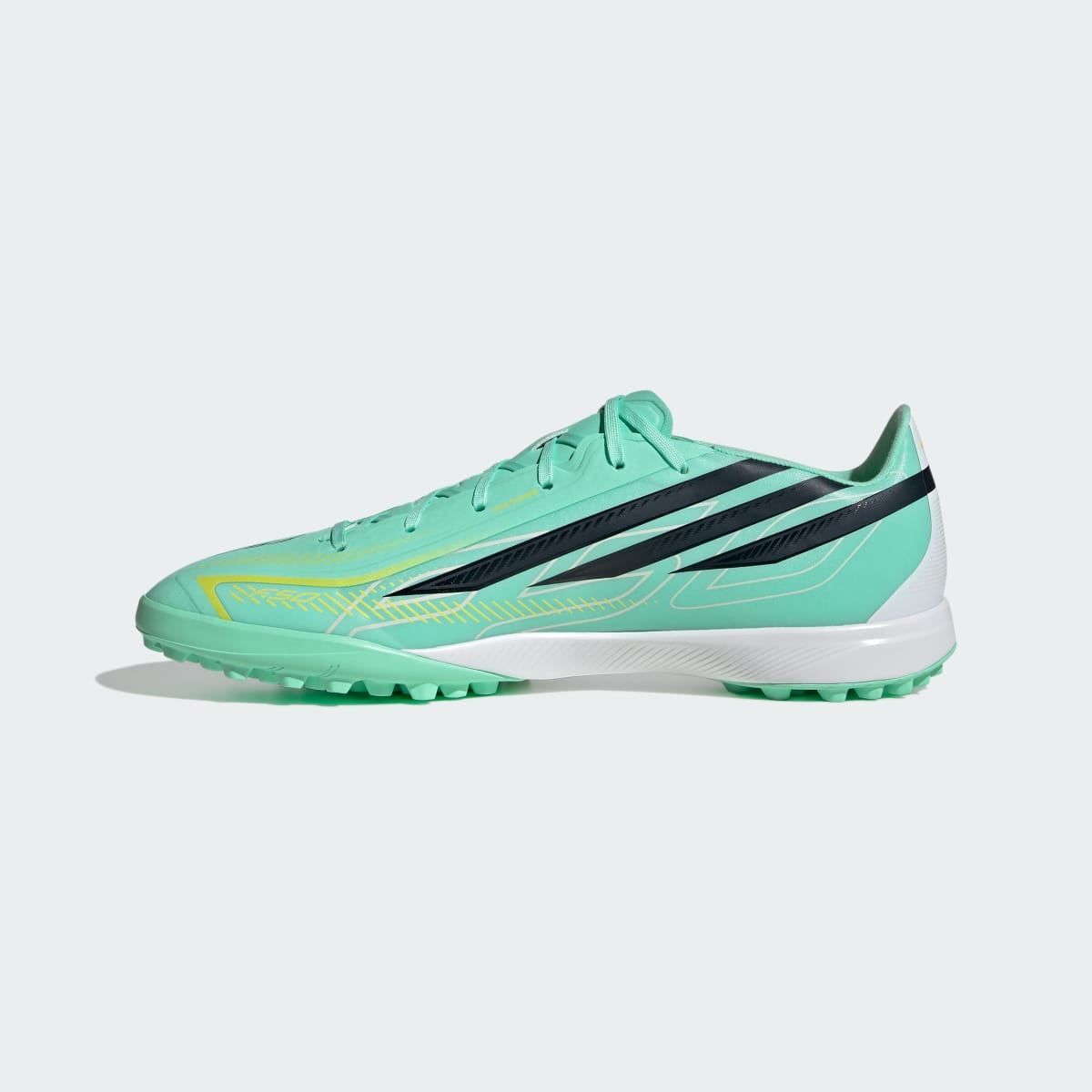 Adidas Women's F50 HYPERFAST LEAGUE Turf Soccer Shoes - Pulse Mint / Night Navy / Solar Lemon - Image 7
