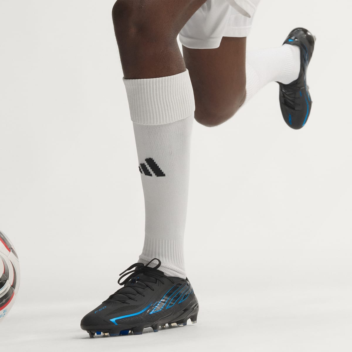 Adidas Men's F50 HYPERFAST PRO Firm Ground Soccer Cleats - Core Black / Core Black / Lucid Ray Blue - Image 9