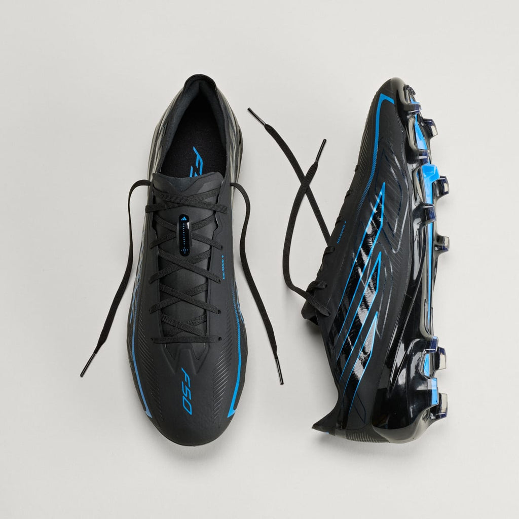 Adidas Women's F50 HYPERFAST PRO Firm Ground Soccer Cleats - Core Black / Core Black / Lucid Ray Blue - Image 4