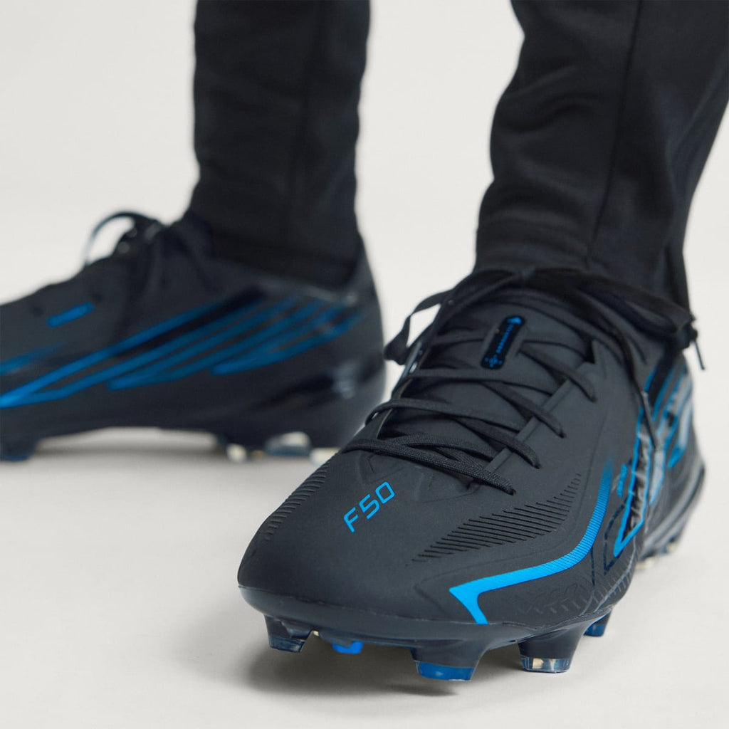 Adidas Men's F50 HYPERFAST PRO Firm Ground Soccer Cleats - Core Black / Core Black / Lucid Ray Blue - Image 5