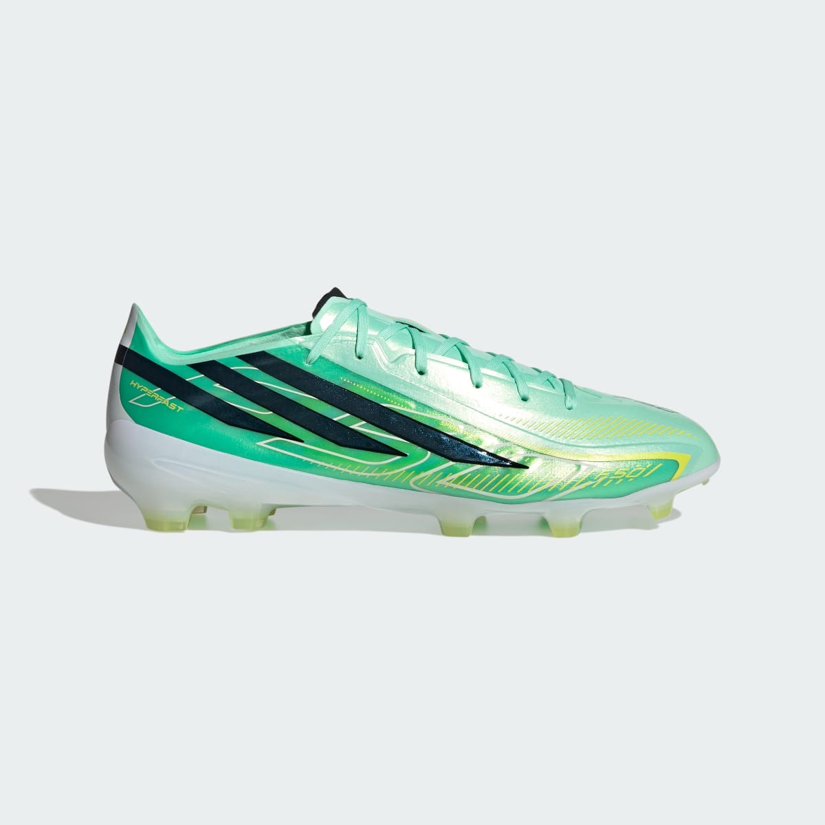 Adidas Women's F50 HYPERFAST PRO Firm Ground Soccer Cleats - Pulse Mint / Core Black / Solar Lemon - Image 2