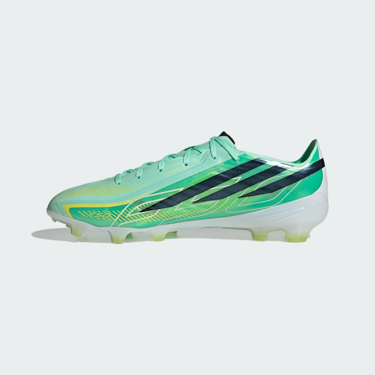 Adidas Men's F50 HYPERFAST PRO Firm Ground Soccer Cleats - Pulse Mint / Core Black / Solar Lemon - Image 7