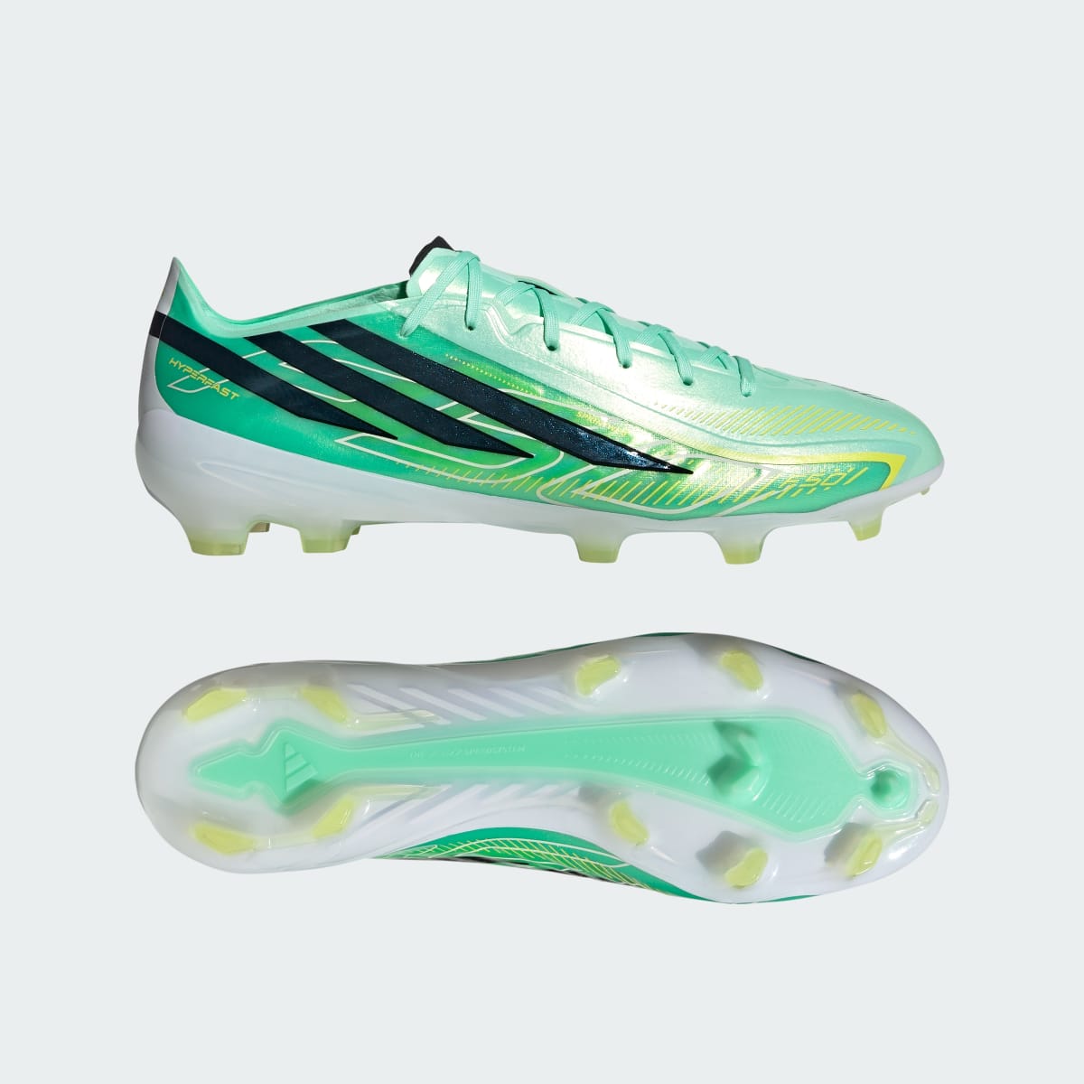Adidas Men's F50 HYPERFAST PRO Firm Ground Soccer Cleats - Pulse Mint / Core Black / Solar Lemon - Image 1