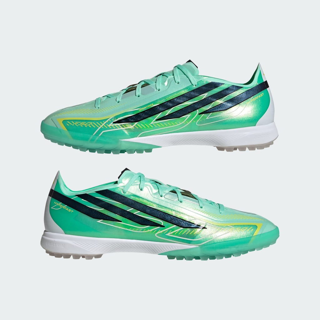 Adidas Men's F50 HYPERFAST PRO Turf Soccer Cleats - Pulse Mint / Core Black / Solar Lemon - Image 8