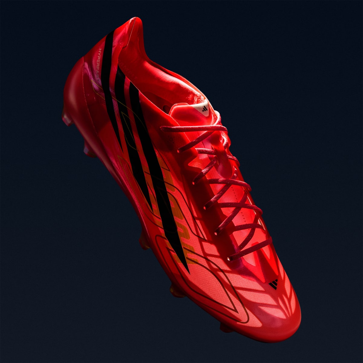 Adidas Men's F50 Hyperfast EVO Firm Ground Soccer Cleats - Solar Turbo / Core Black / Gold Metallic - Image 2