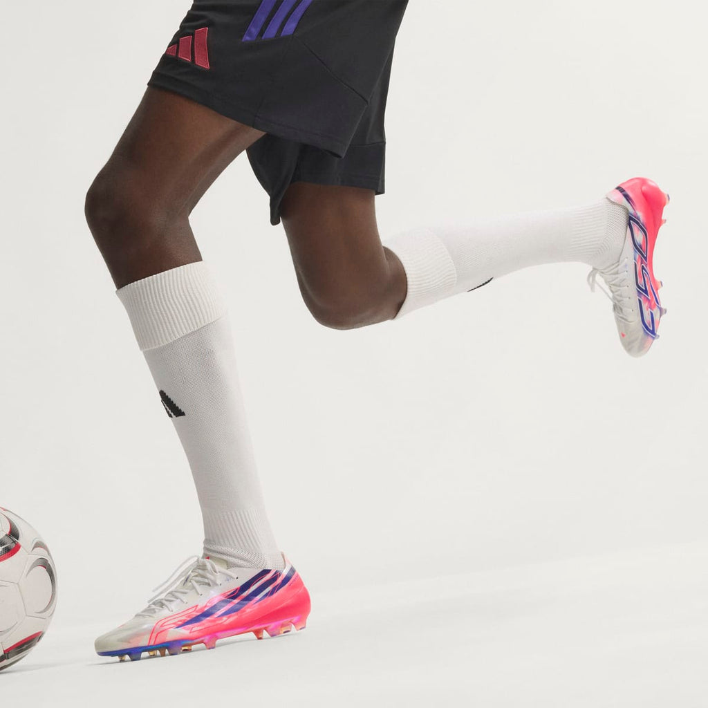 Adidas Women's F50 Hyperfast EVO Firm Ground Soccer Cleats - Cloud White / Solar Purple / Solar Turbo - Image 3