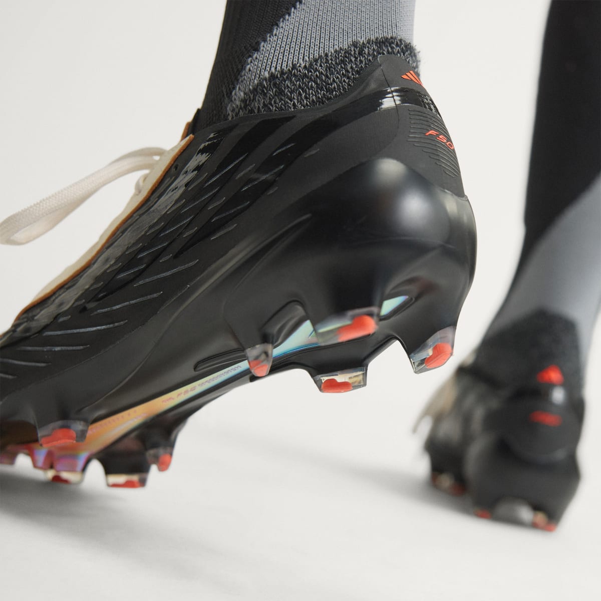 Adidas Men's F50 Hyperfast Elite L-TECH Firm Ground Cleats - Zero Metalic / Core Black / Solar Orange - Image 7