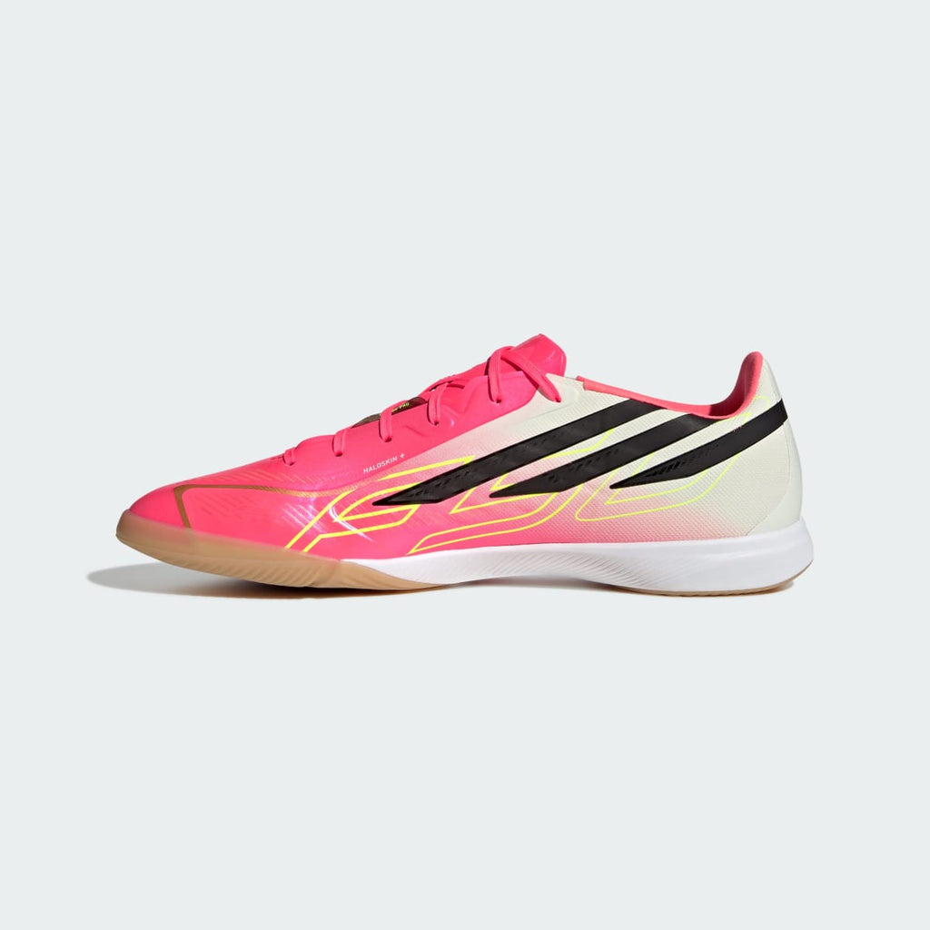 Adidas Women's F50 Hyperfast Pro Indoor Soccer Cleats - Solar Turbo / Core Black / Gold Metallic - Image 7
