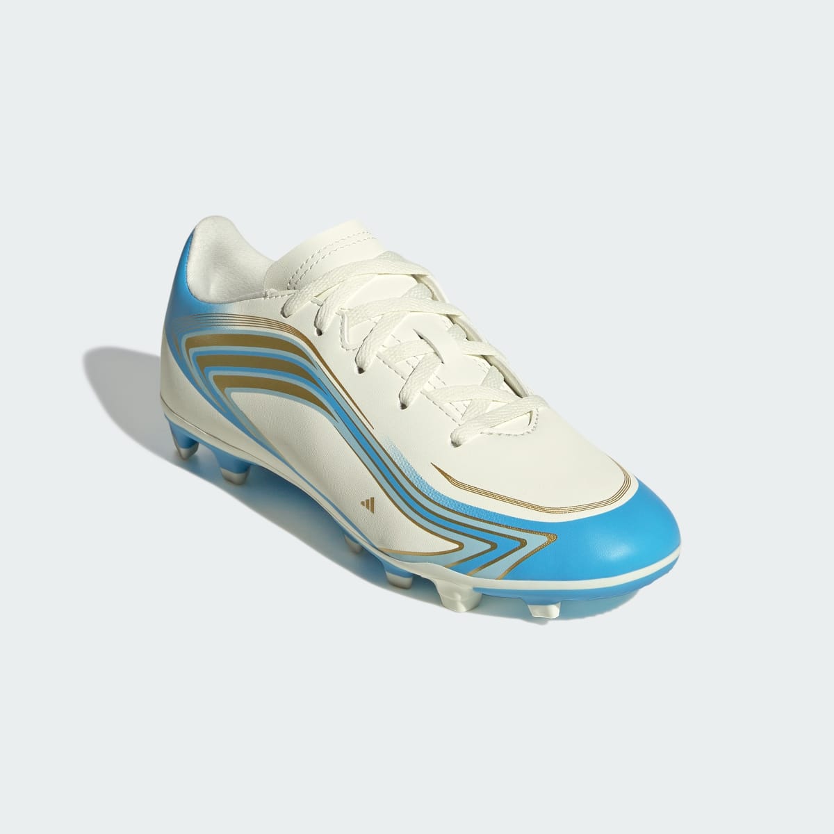 Adidas Kids' F50 Messi Club Firm Ground / Multi Ground Soccer Cleats Kids - Ivory / Semi Blue Burst / Icey Blue - Image 5