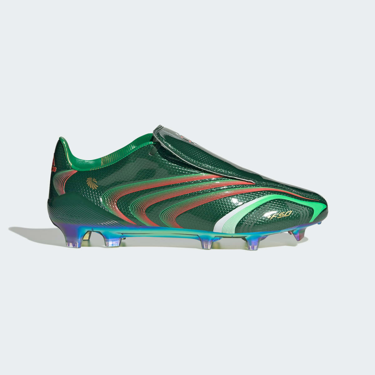 Adidas Women's F50 Tunit Firm Ground Soccer Cleats - Amazon Green / Flash Lime / Hi-Res Red - Image 2