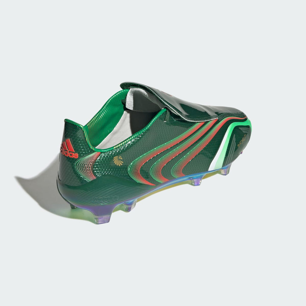 Adidas Women's F50 Tunit Firm Ground Soccer Cleats - Amazon Green / Flash Lime / Hi-Res Red - Image 6