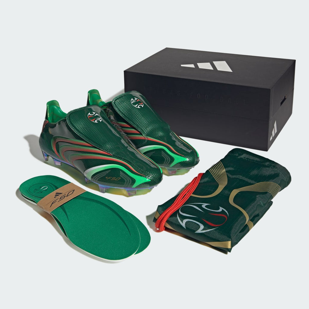 Adidas Women's F50 Tunit Firm Ground Soccer Cleats - Amazon Green / Flash Lime / Hi-Res Red - Image 8