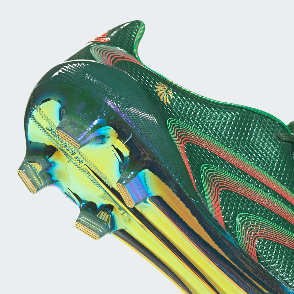 Adidas Women's F50 Tunit Firm Ground Soccer Cleats - Amazon Green / Flash Lime / Hi-Res Red - Image 9