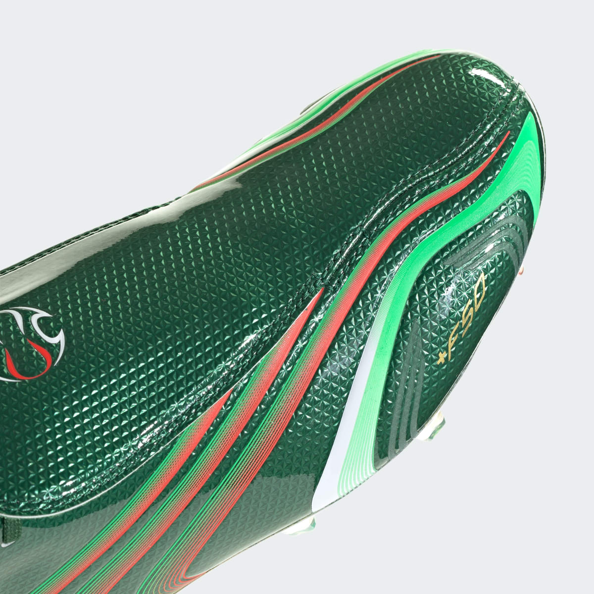 Adidas Women's F50 Tunit Firm Ground Soccer Cleats - Amazon Green / Flash Lime / Hi-Res Red - Image 10
