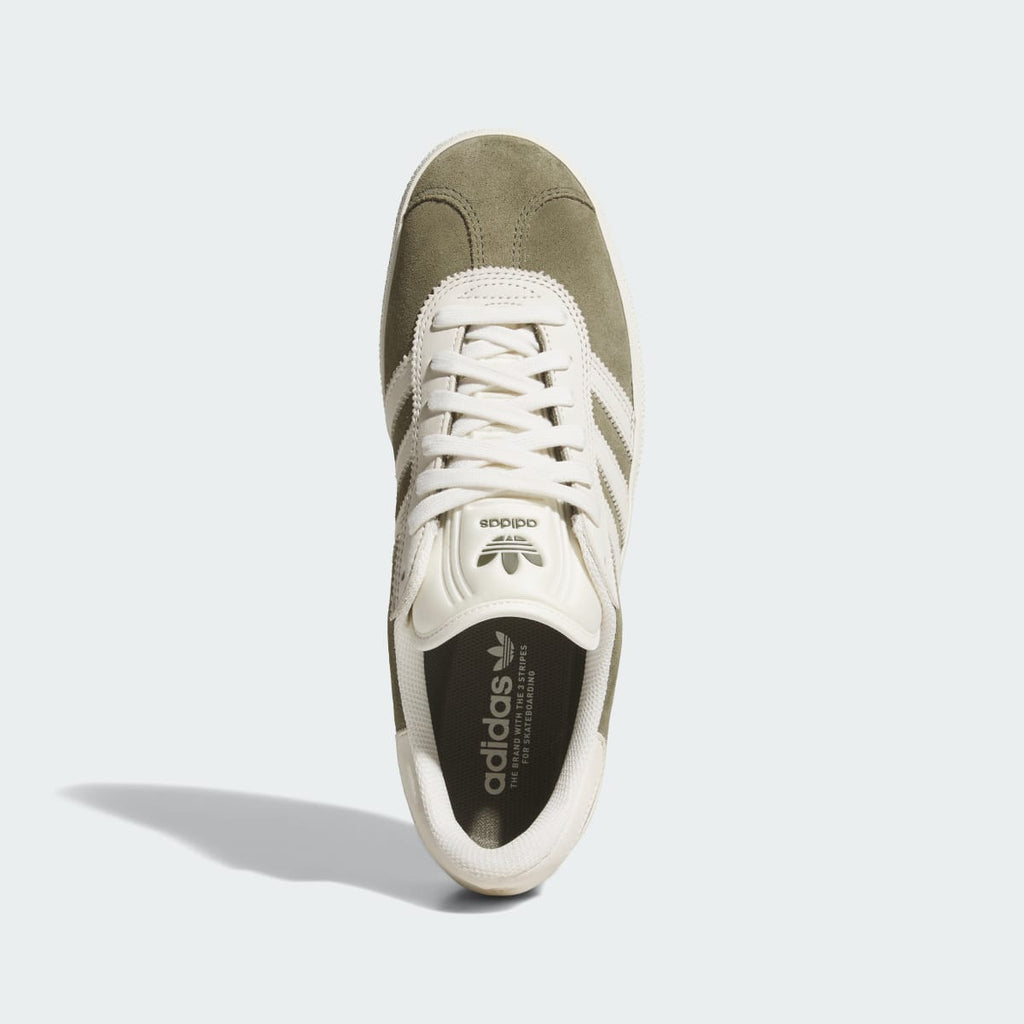 Adidas Men's GAZELLE ADV Shoes - Olive Strata / Chalk White / Gold Metallic - Image 2