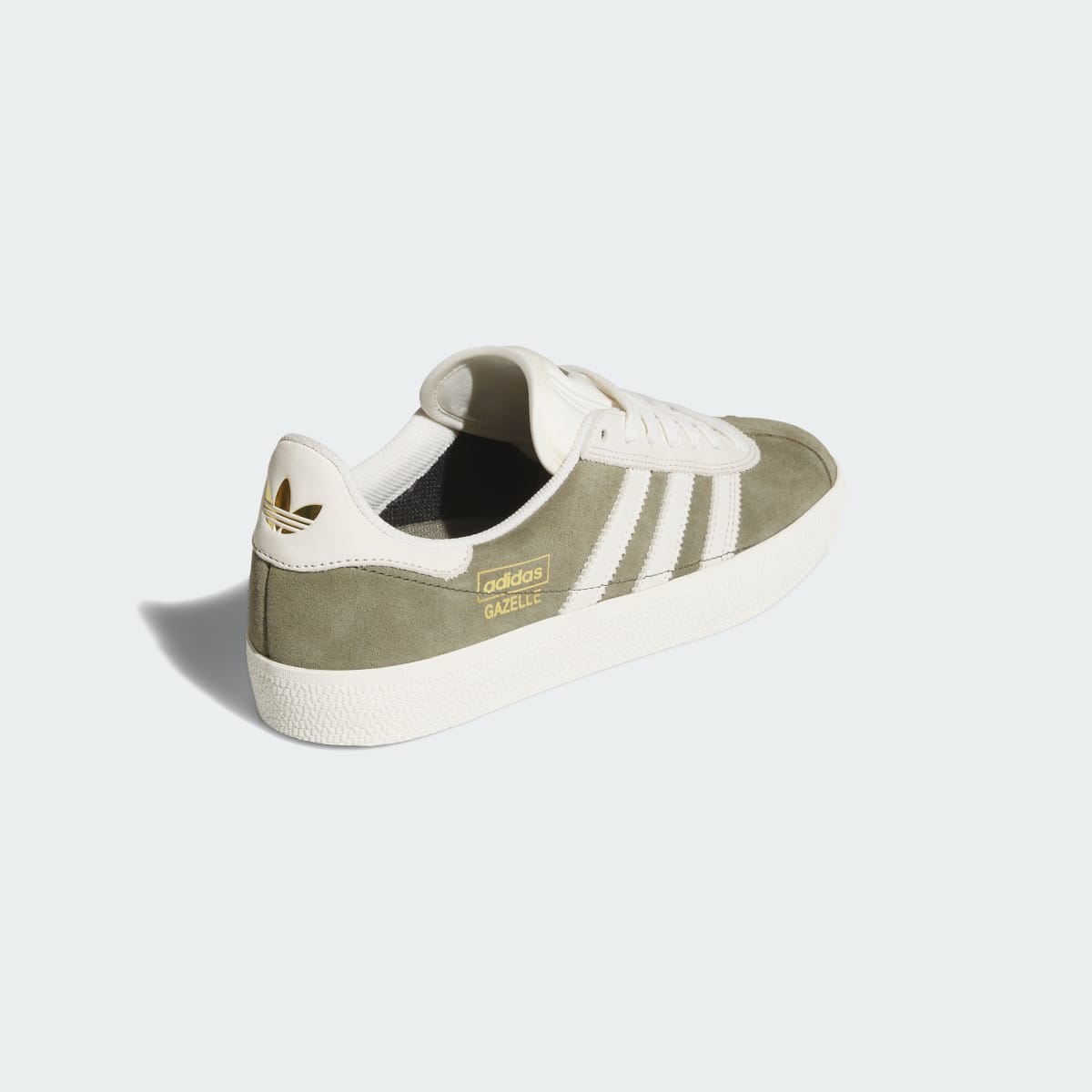 Adidas Men's GAZELLE ADV Shoes - Olive Strata / Chalk White / Gold Metallic - Image 5