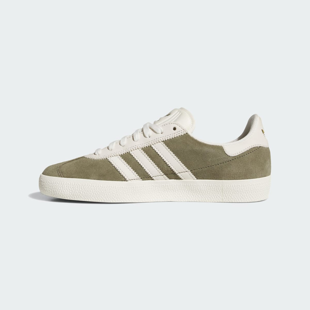 Adidas Men's GAZELLE ADV Shoes - Olive Strata / Chalk White / Gold Metallic - Image 6
