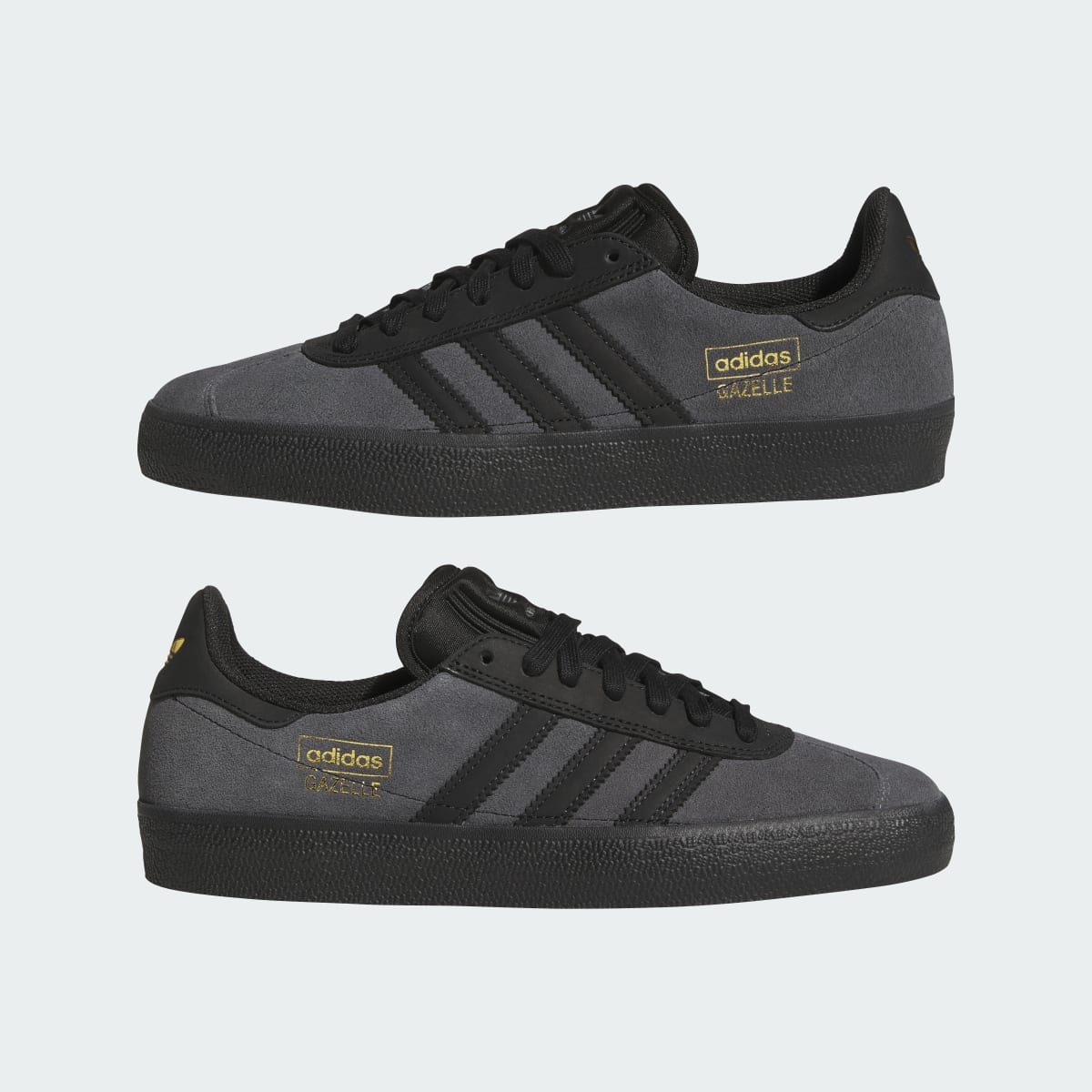 Adidas Men's GAZELLE ADV Shoes - Grey Six / Core Black / Gold Metallic - Image 7