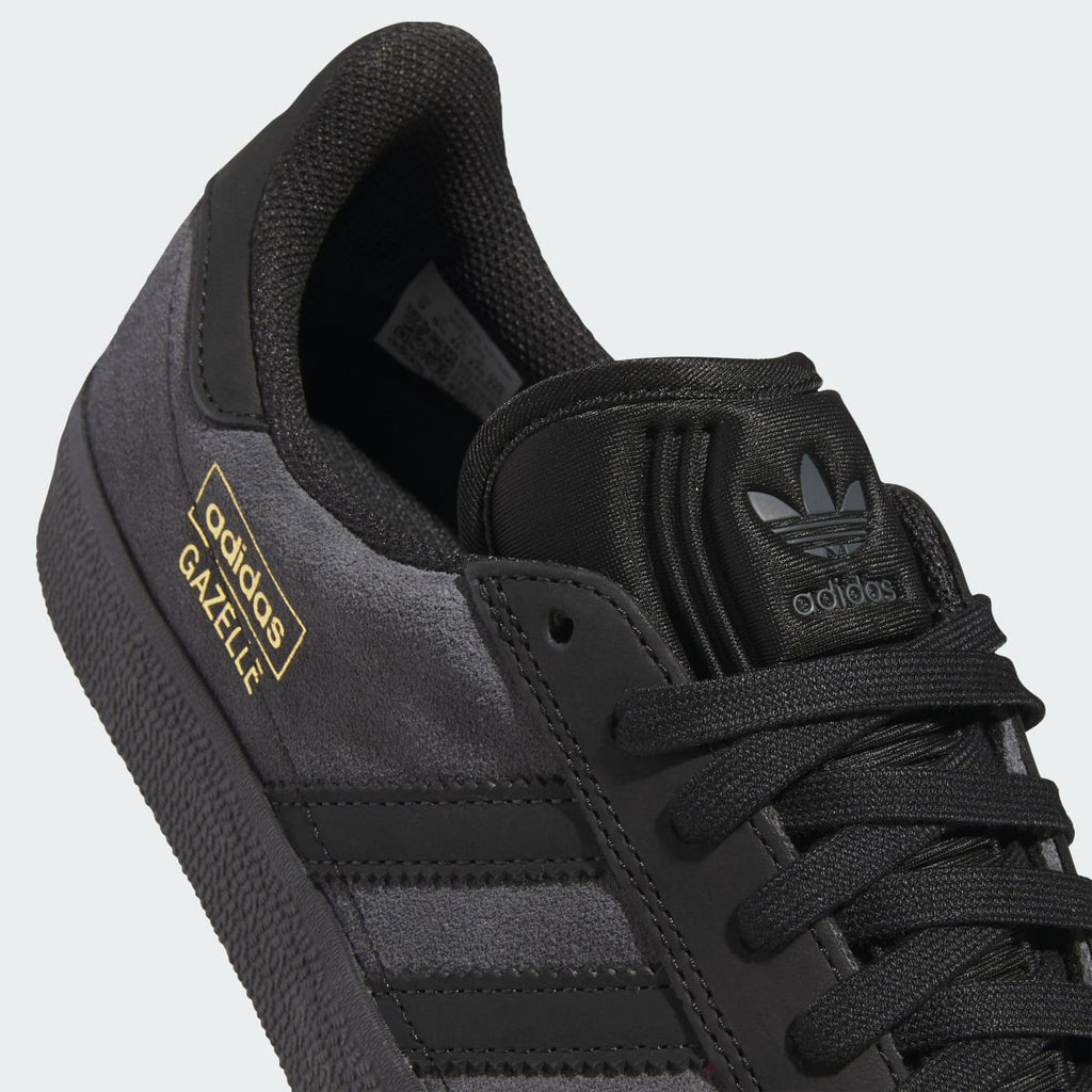 Adidas Men's GAZELLE ADV Shoes - Grey Six / Core Black / Gold Metallic - Image 8