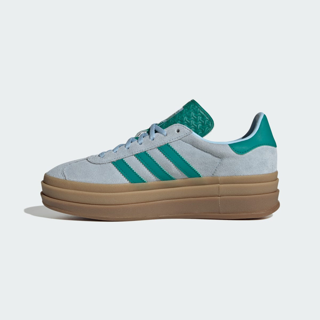 Adidas Women's GAZELLE BOLD SHOES - Clear Sky / Equipment Green / Gold Metallic - Image 6