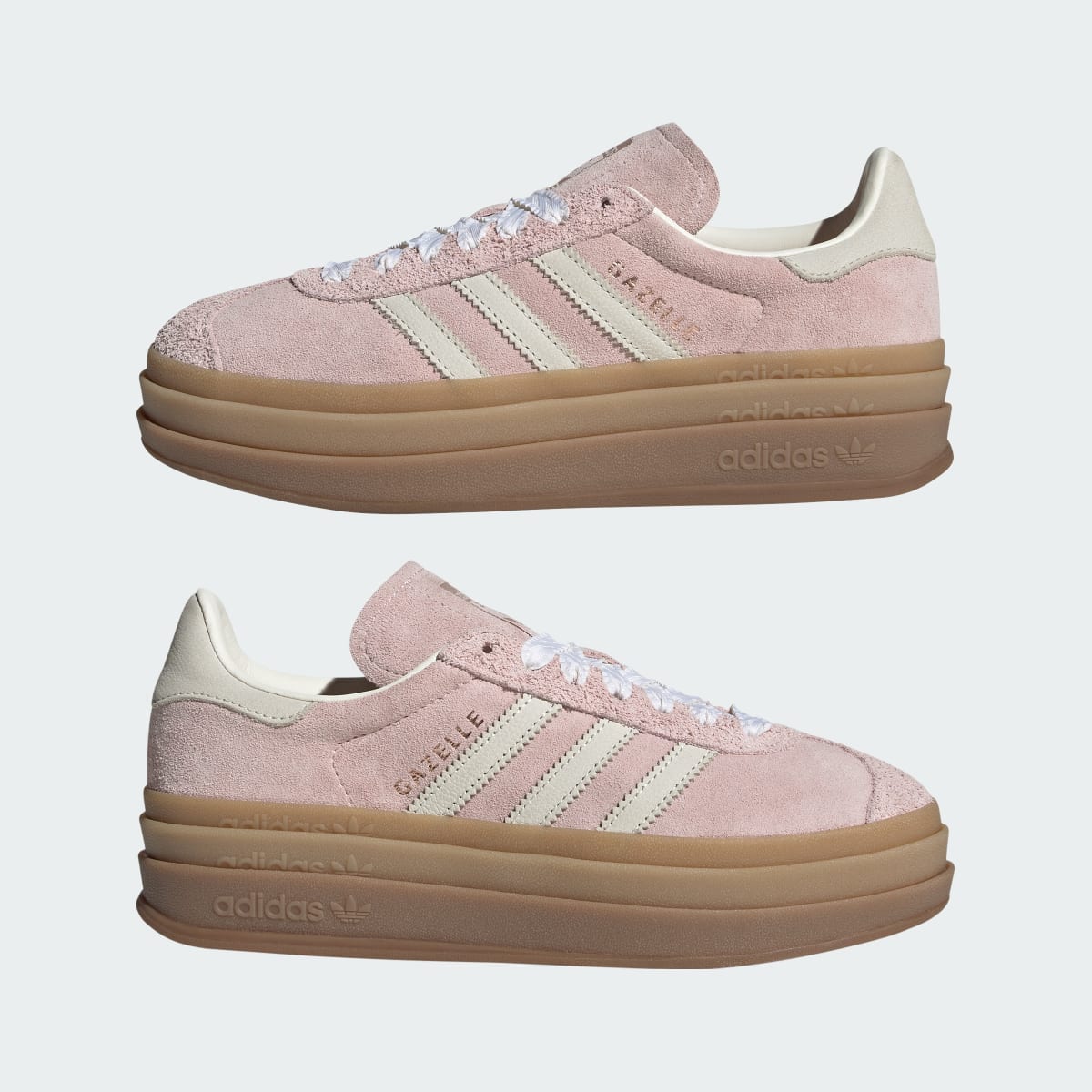 Adidas Women's GAZELLE BOLD SHOES - Sandy Pink / Off White / Copper Metallic - Image 7