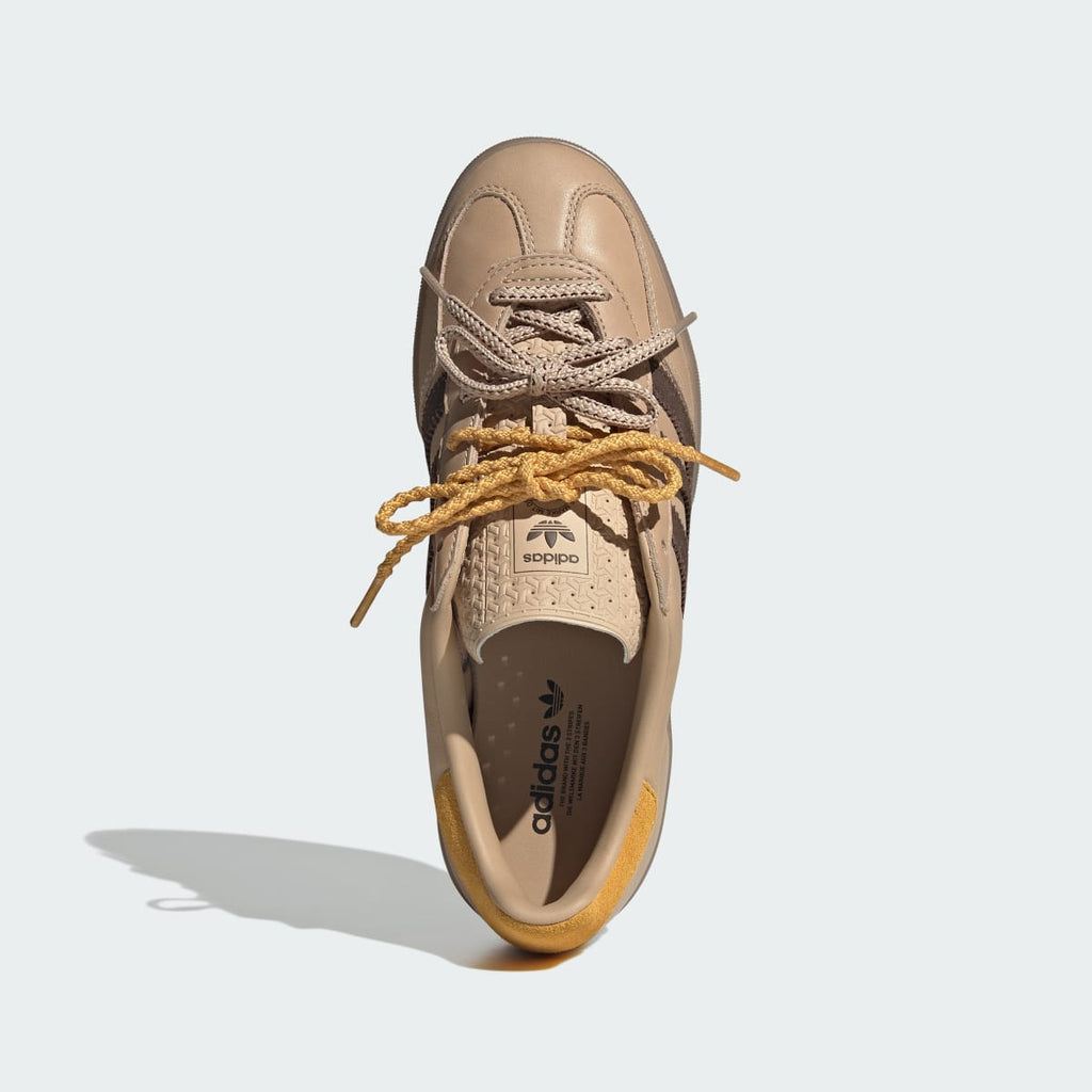 Adidas Women's GAZELLE INDOOR SHOES - Magic Beige / Brown / Preloved Yellow - Image 3