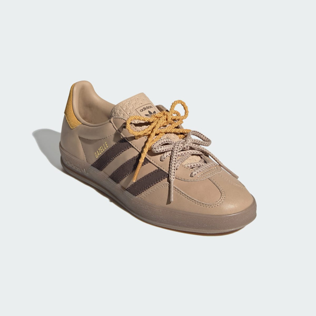 Adidas Women's GAZELLE INDOOR SHOES - Magic Beige / Brown / Preloved Yellow - Image 5