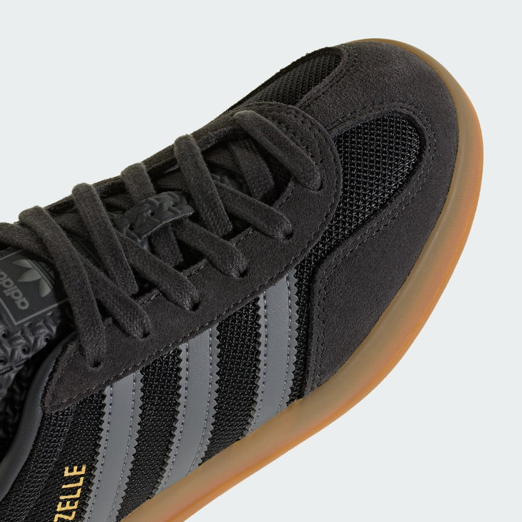 Adidas Kids' GAZELLE INDOOR SHOES - Utility Black / Grey Three / Gold Metallic - Image 8