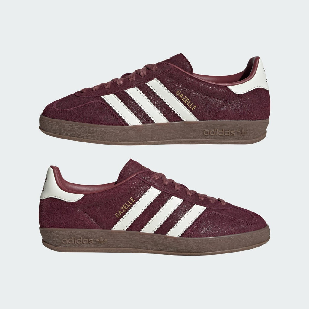 Adidas Women's GAZELLE INDOOR SHOES - Maroon / Off White / Burgundy - Image 8